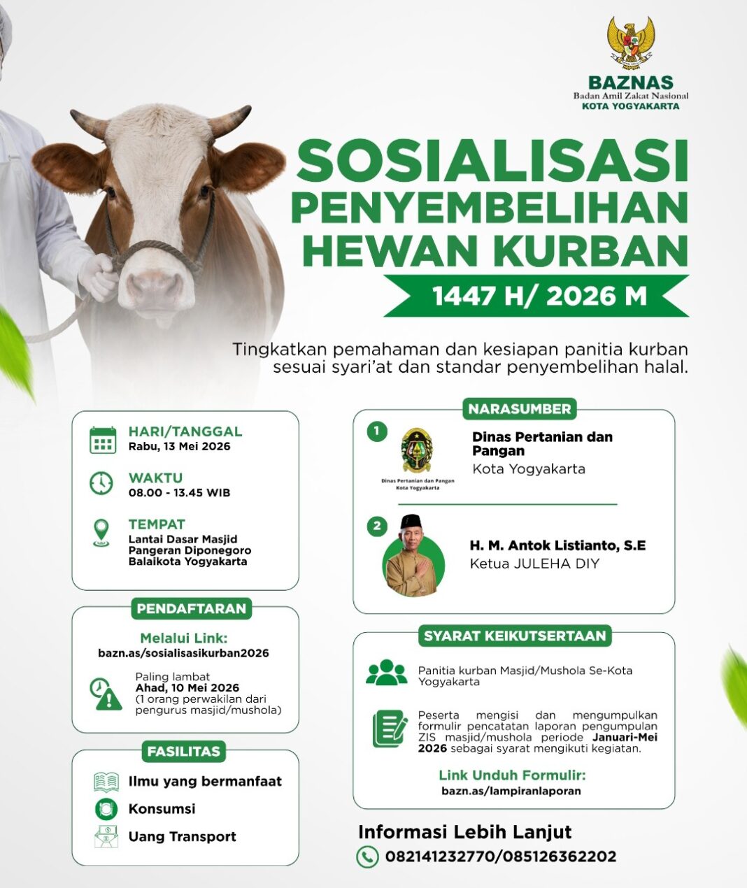 PERSIAPAN HARI RAYA IDUL ADHA BAZNAS & JULEHA YOGYAKARTA, ADAKAN SOSIALISASI PENYEMBELIHAN HEWAN QURBAN 1447 H / 2026 MASEHI
