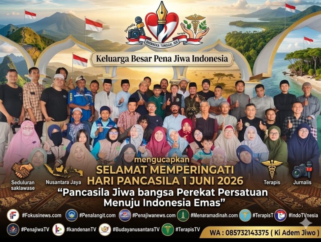 KELUARGA BESAR PENA JIWA INDONESIA, MENGUCAPKAN SELAMAT HARI PANCASILA 1 JUNI 2026 KELUARGA BESAR PENA JIWA INDONESIA, MENGUCAPKAN SELAMAT HARI PANCASILA 1 JUNI 2026