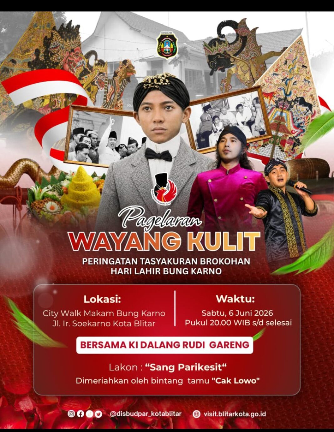 DI HARI KELAHIRAN BUNG KARNO, DISBUDPAR BLITAR ADAKAN PAGELARAN WAYANG KULIT DI HARI KELAHIRAN BUNG KARNO, DISBUDPAR BLITAR ADAKAN PAGELARAN WAYANG KULIT